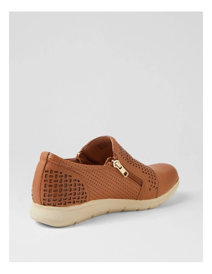Dallias Dark Tan Leather Flat Shoes image 3