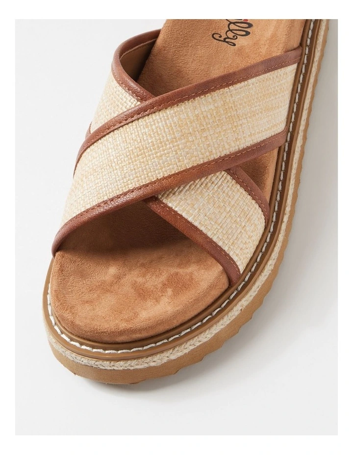 Harshini Tan Natural Synthetic Raffia Sandals image 4