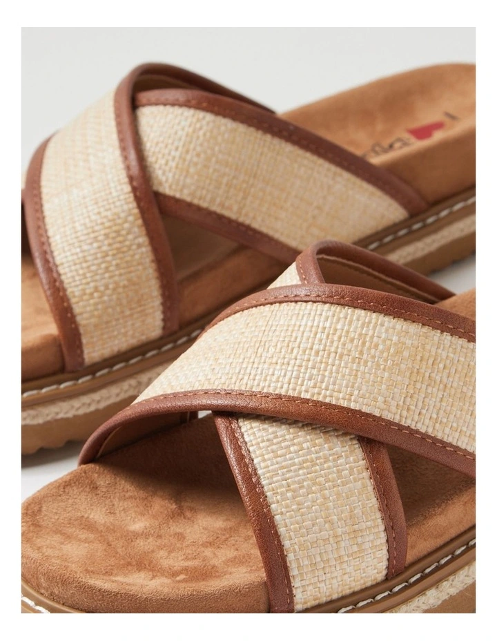 Harshini Tan Natural Synthetic Raffia Sandals image 5