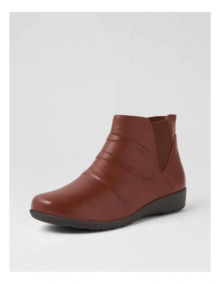 Panka Cognac Leather Elastic Ankle Boots image 2