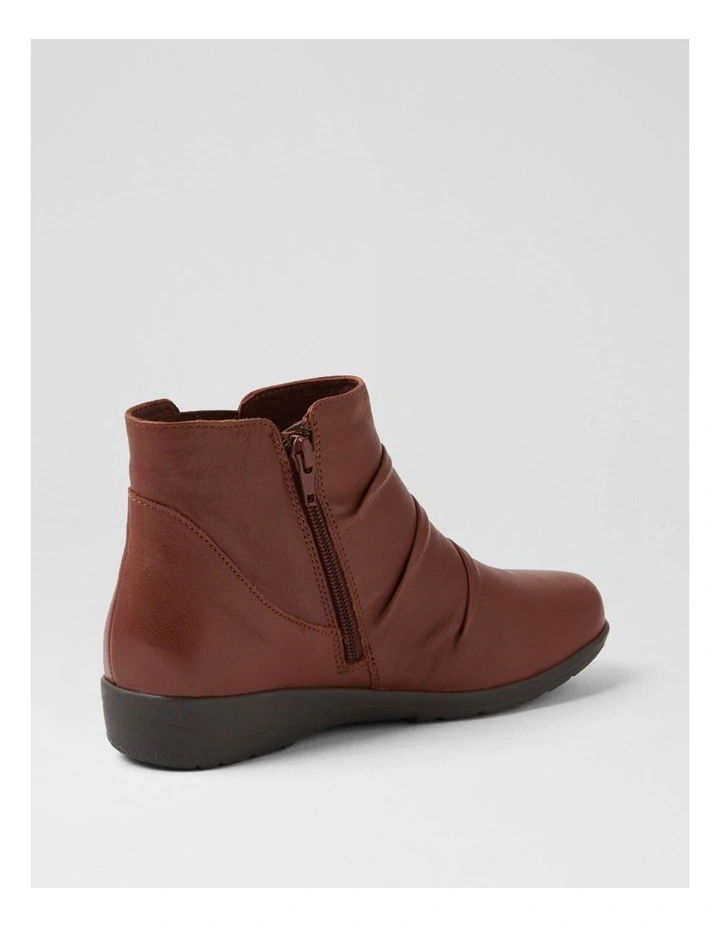 Panka Cognac Leather Elastic Ankle Boots image 3