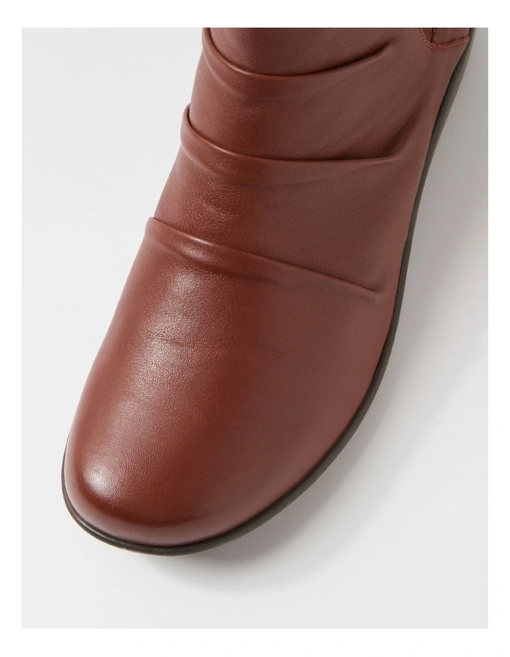 Panka Cognac Leather Elastic Ankle Boots image 4