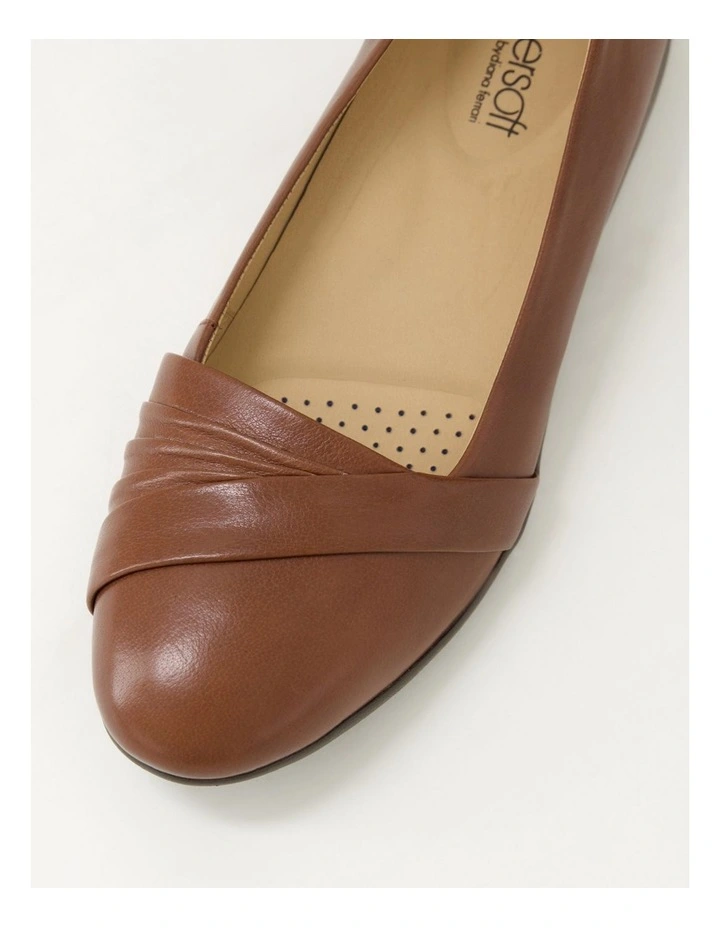Belindas Dark Brown Leather Ballet Flats image 4