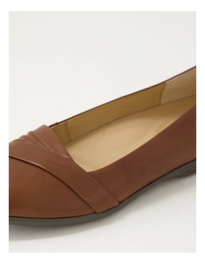 Belindas Dark Brown Leather Ballet Flats image 5