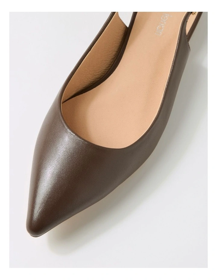 Desuet Choc Dark Brown Leather Flat Shoes image 4