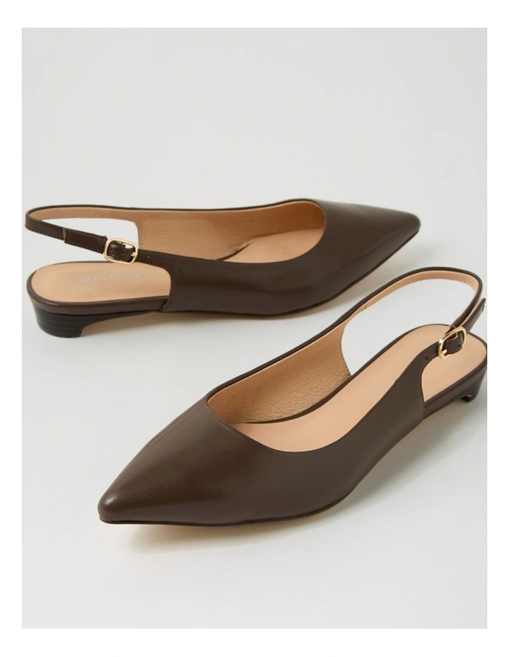 Desuet Choc Dark Brown Leather Flat Shoes image 5