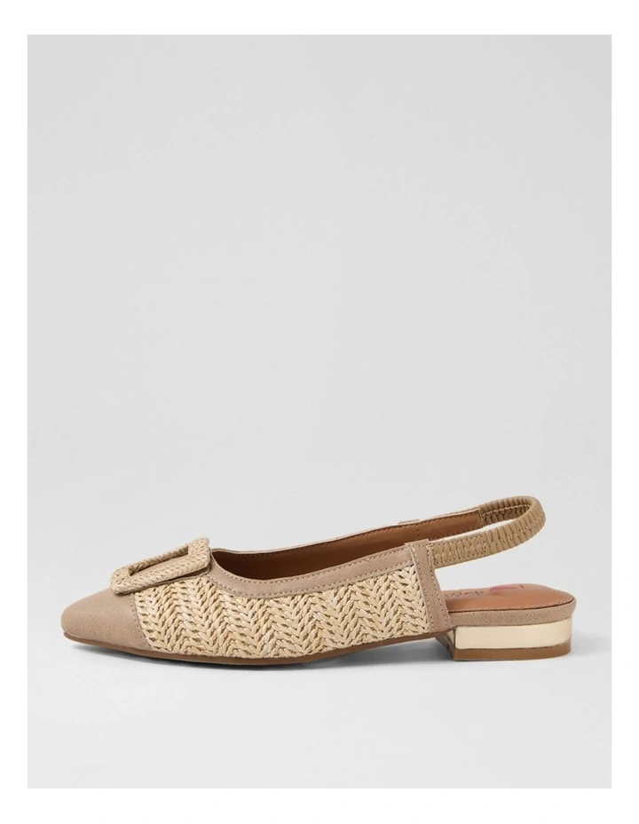 Agenda Latte Natural Synthetic Raffia Flat Shoes image 1