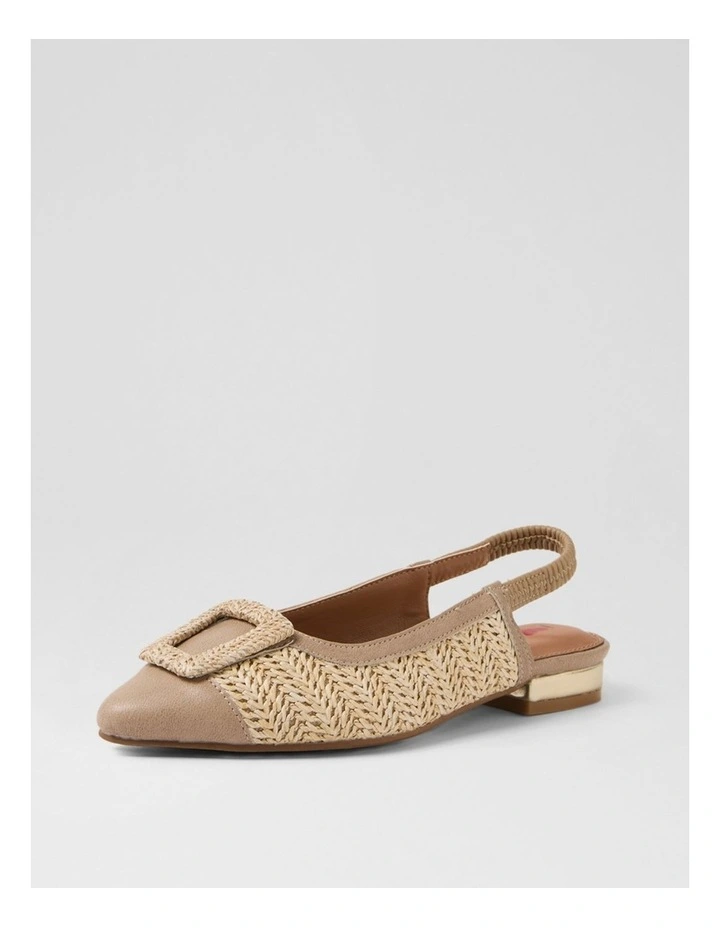 Agenda Latte Natural Synthetic Raffia Flat Shoes image 2