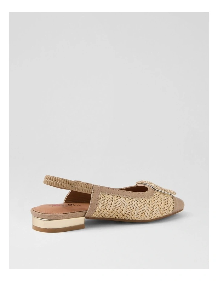Agenda Latte Natural Synthetic Raffia Flat Shoes image 3
