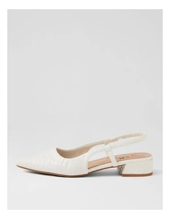 Torranzi Cream Emboss Flat Shoes