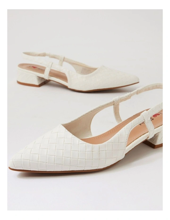 Torranzi Cream Emboss Flat Shoes image 5