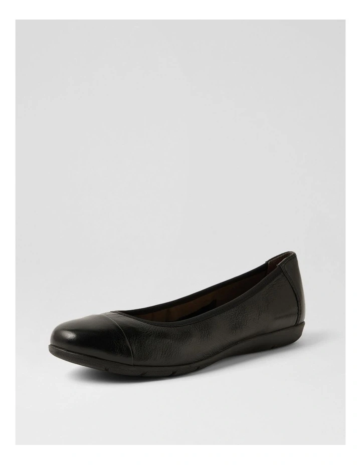 Hallies Black Leather Ballet Flats image 2