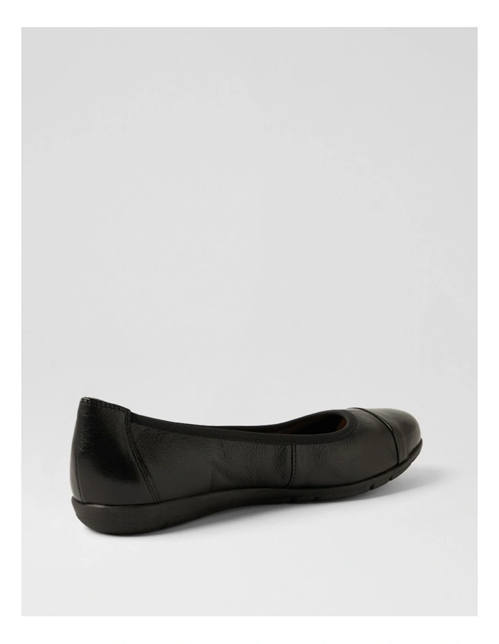Hallies Black Leather Ballet Flats image 3