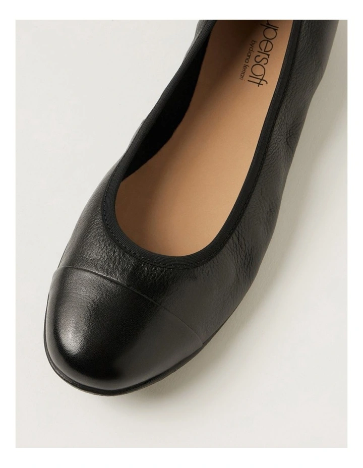 Hallies Black Leather Ballet Flats image 4