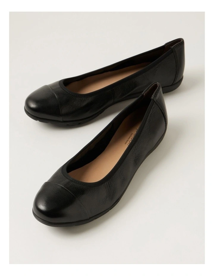 Hallies Black Leather Ballet Flats image 5