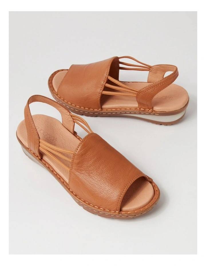 Barrina Dark Tan Gum Sole Leather Sandals image 5