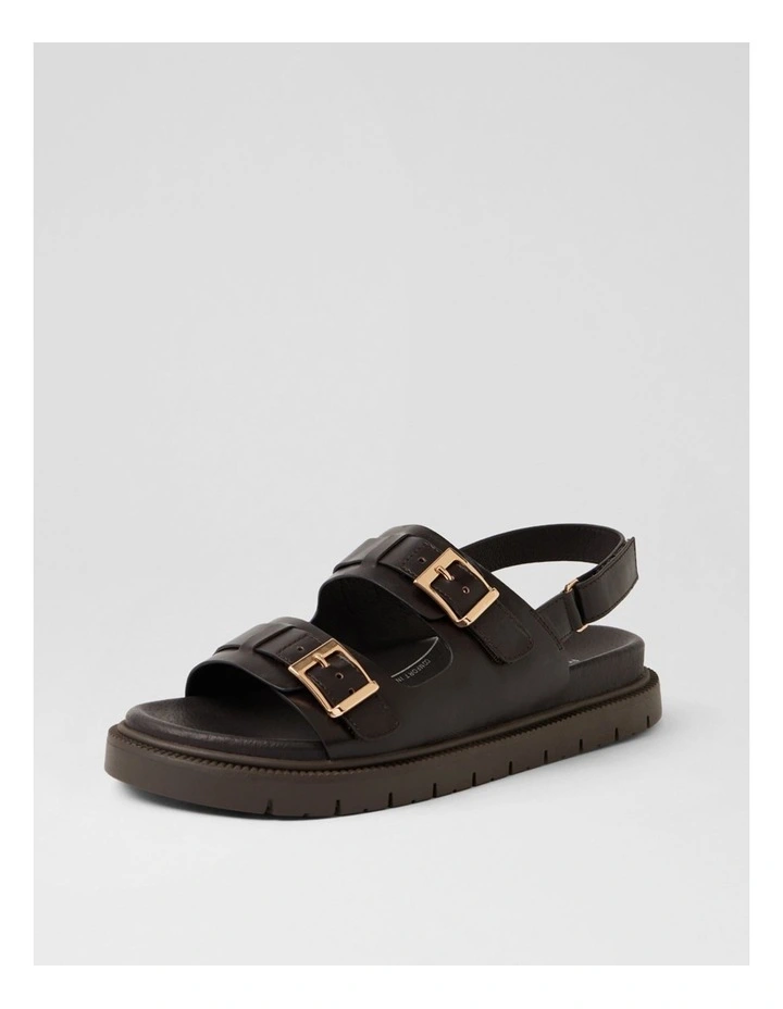 Hobart Choc Leather Slides image 2