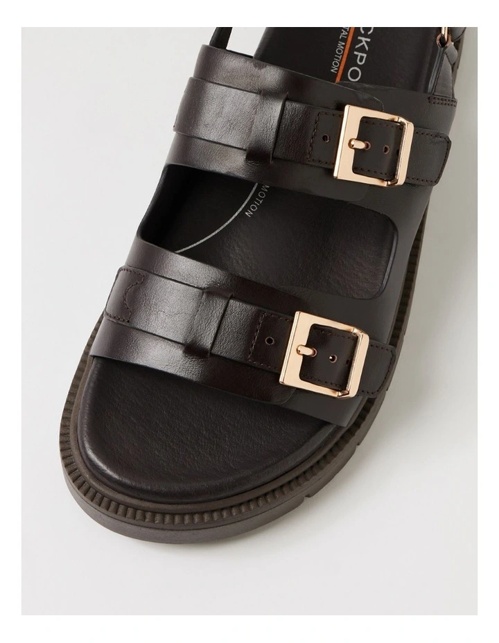 Hobart Choc Leather Slides image 4