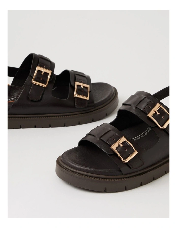 Hobart Choc Leather Slides image 5