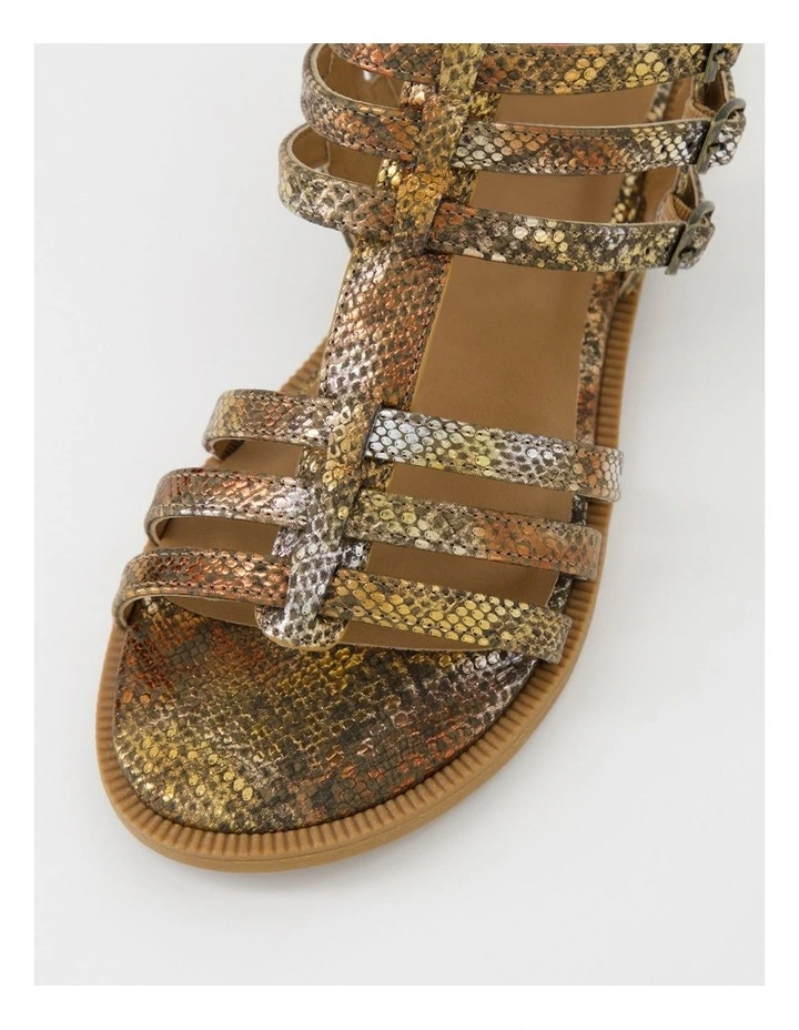 Varinna Bronze Snake Metallic Sandals image 4