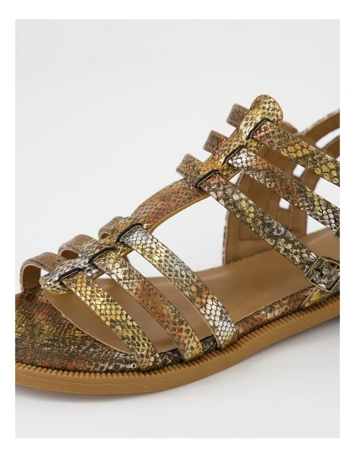 Varinna Bronze Snake Metallic Sandals image 5