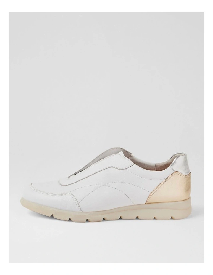 Baker White Metallic Leather Flat Shoes image 1