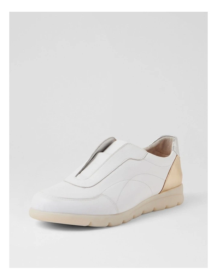Baker White Metallic Leather Flat Shoes image 2