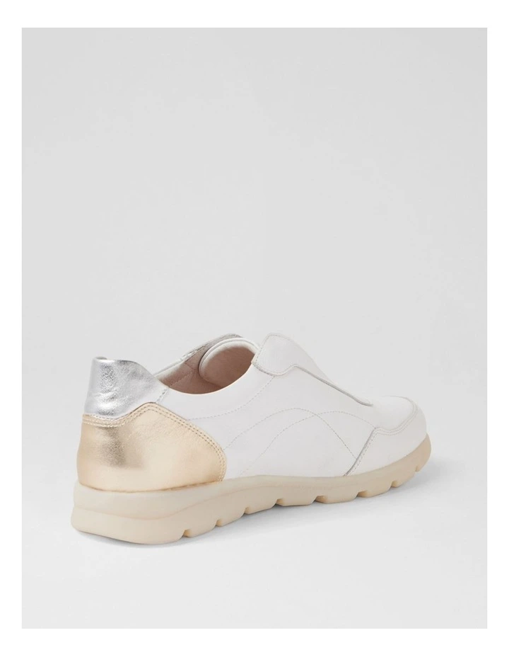 Baker White Metallic Leather Flat Shoes image 3