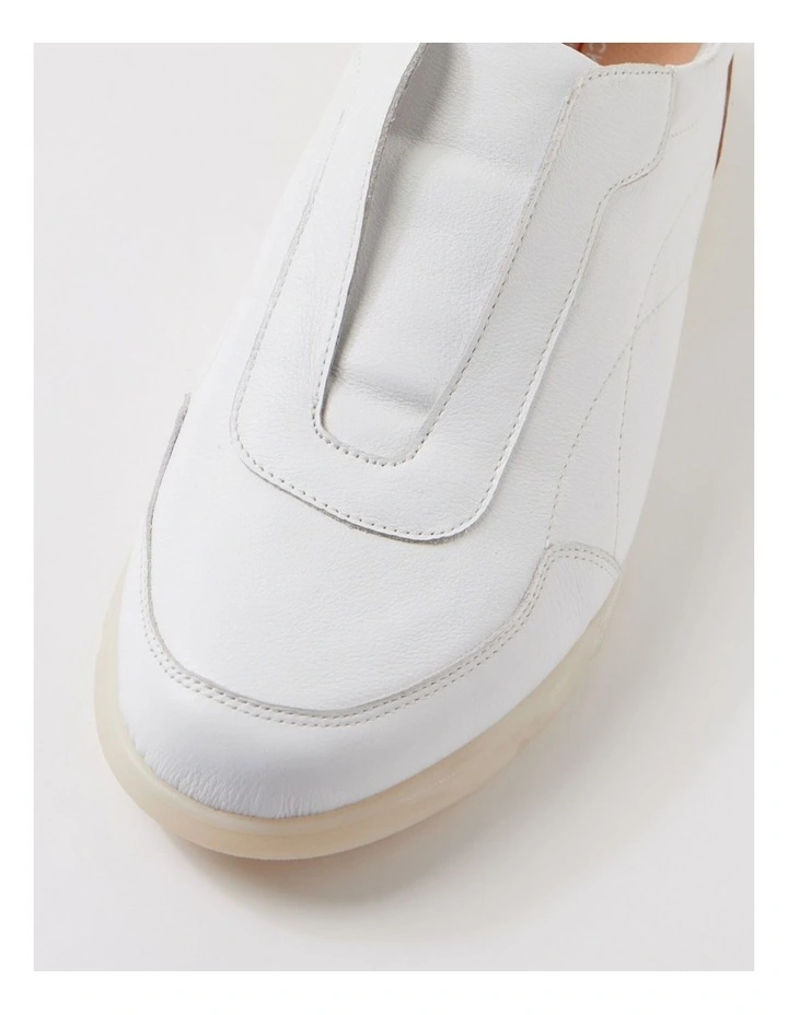 Baker White Metallic Leather Flat Shoes image 4