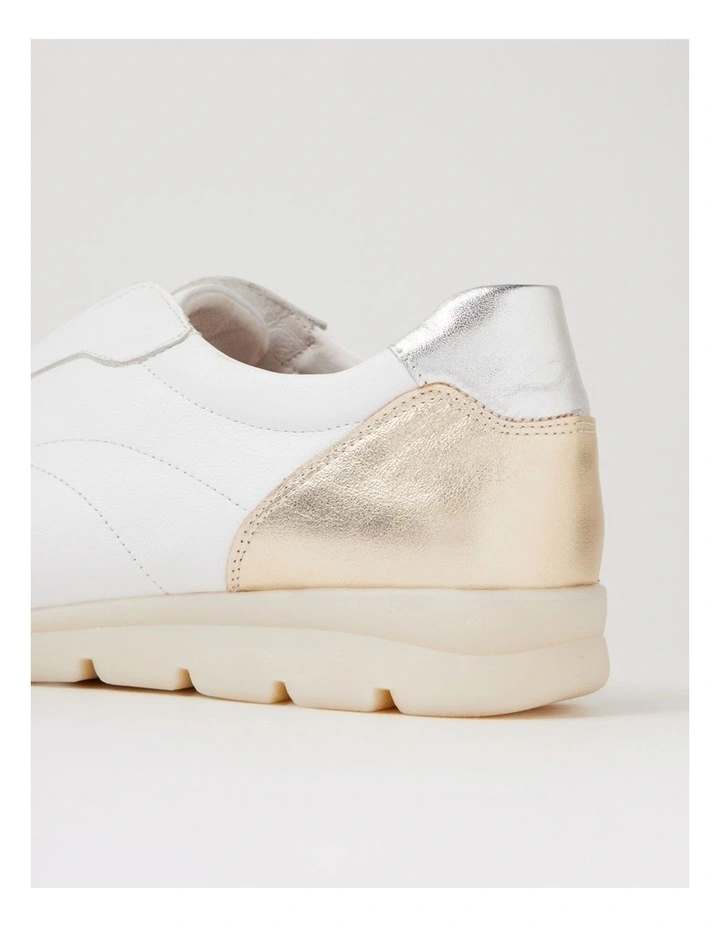 Baker White Metallic Leather Flat Shoes image 5