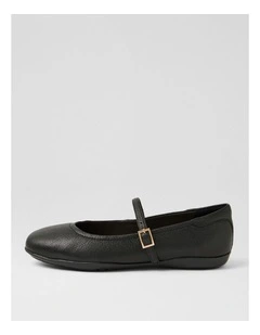 Aurora Black Leather Mary Janes