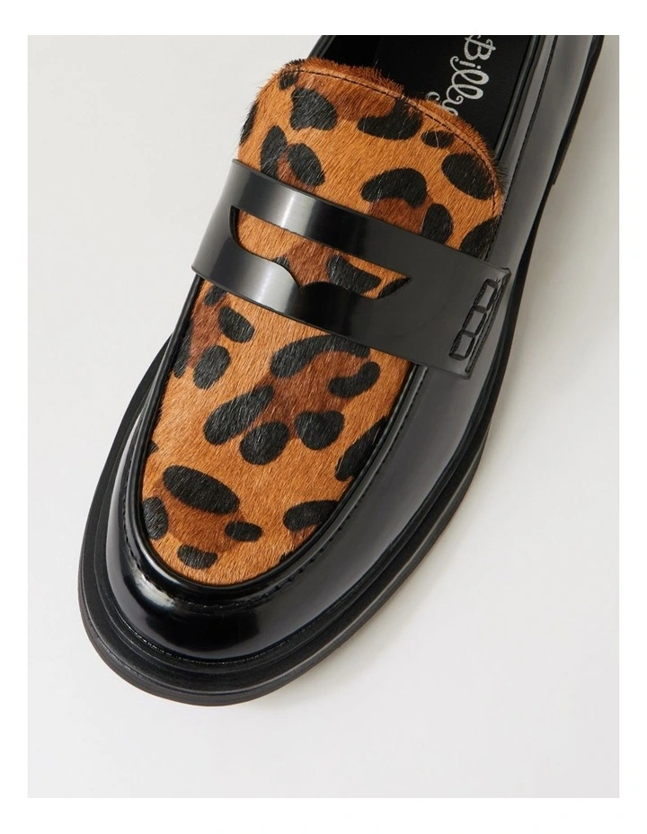Marko Black Leopard Leather Flat Shoes image 4