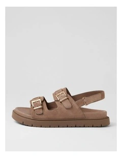 Hobart Taupe Suede Slides