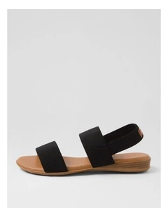 Divide Black Fabric Sandals