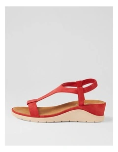 Hurno Red Nubuck Pu Sandals