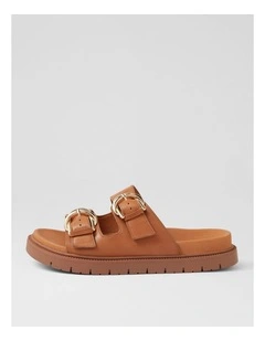 Harper Tan Leather Slides