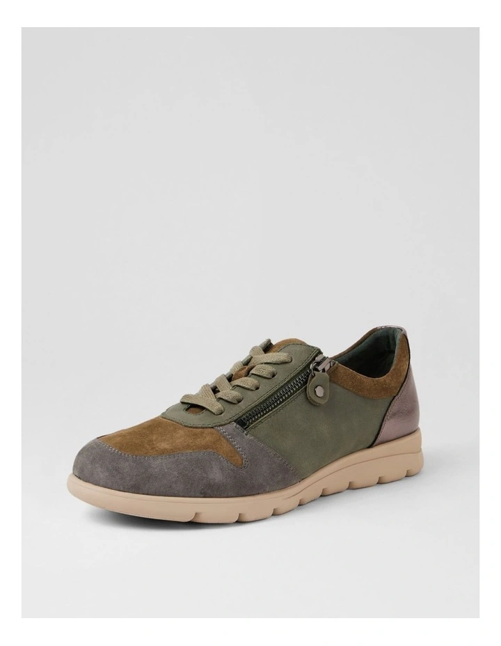 Beaumont Olive Pewter Multi Flat Shoes image 2