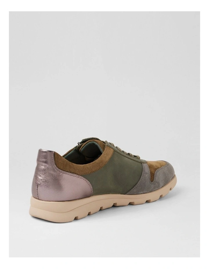 Beaumont Olive Pewter Multi Flat Shoes image 3