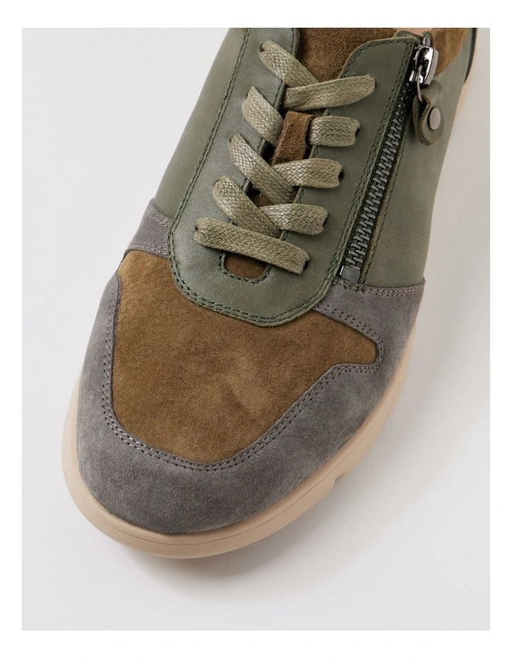 Beaumont Olive Pewter Multi Flat Shoes image 4