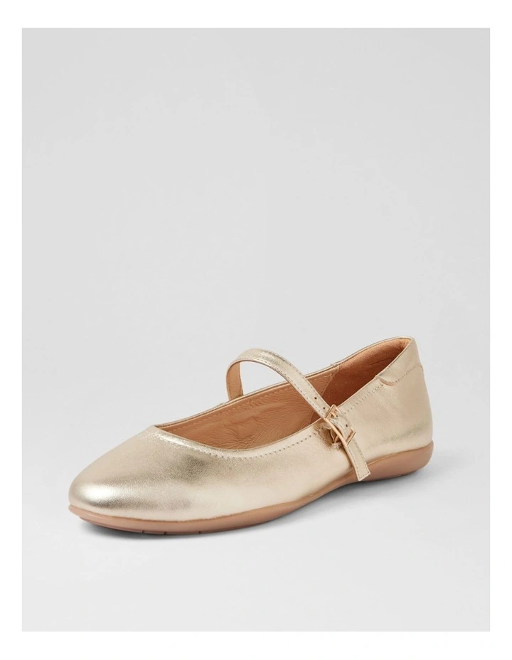Aurora Pale Gold Leather Flat Mary Janes image 2