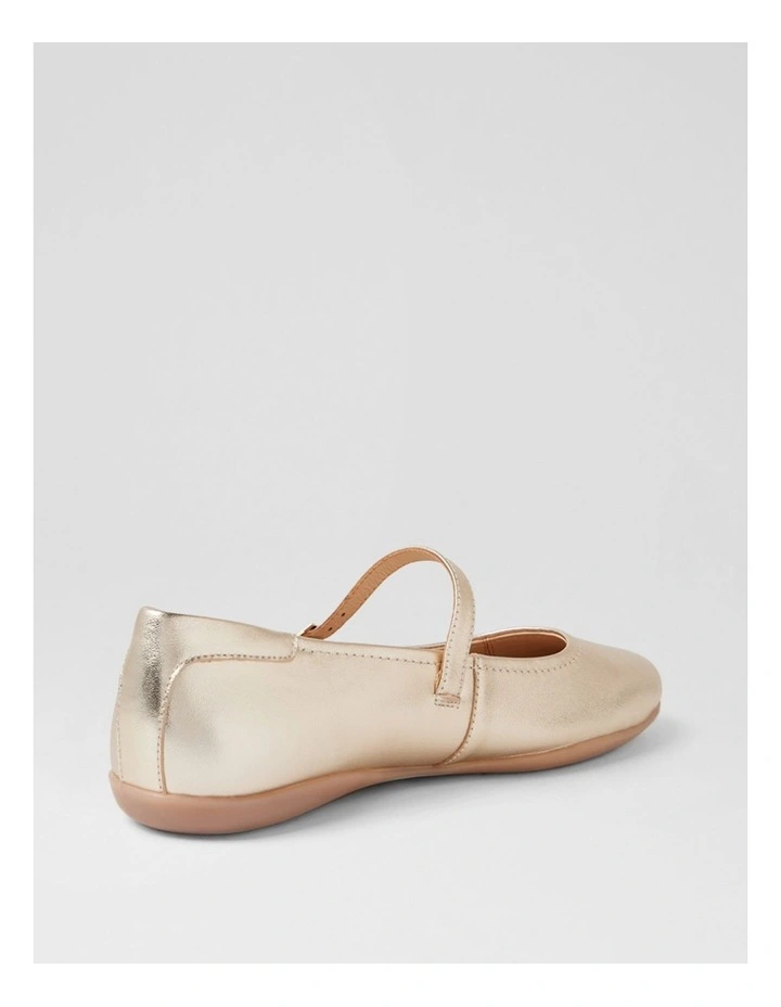 Aurora Pale Gold Leather Flat Mary Janes image 3