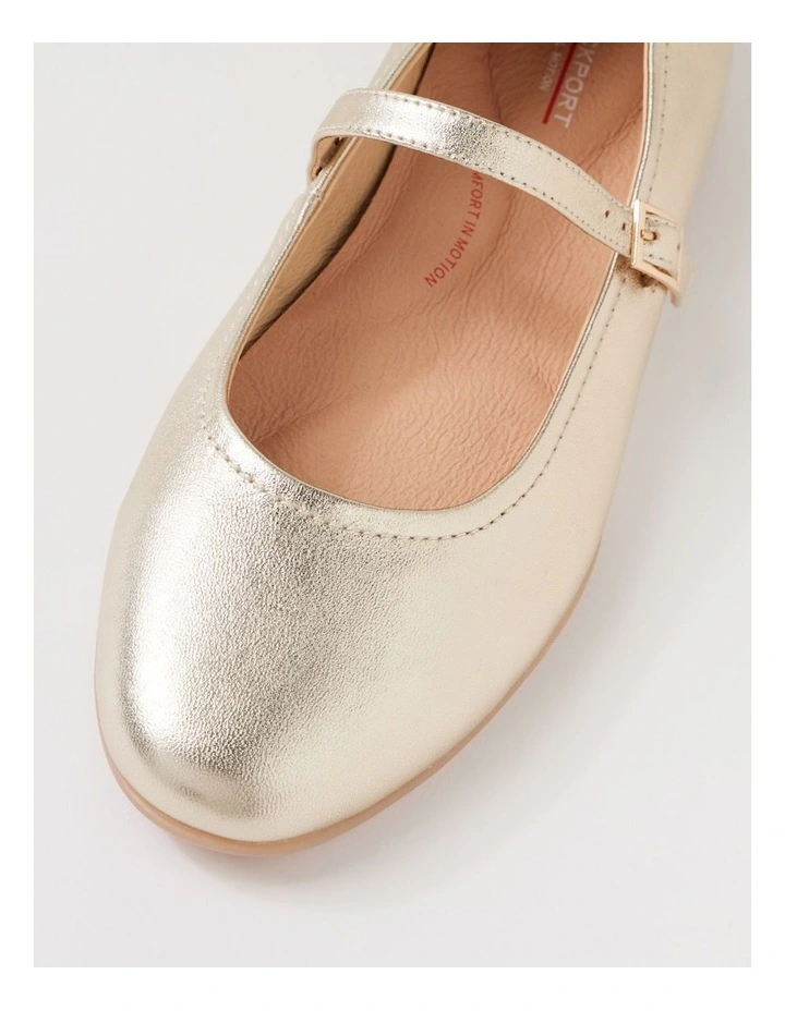 Aurora Pale Gold Leather Flat Mary Janes image 4