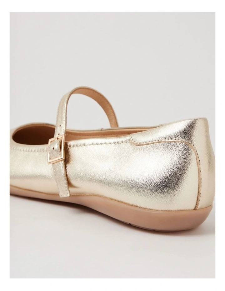Aurora Pale Gold Leather Flat Mary Janes image 5