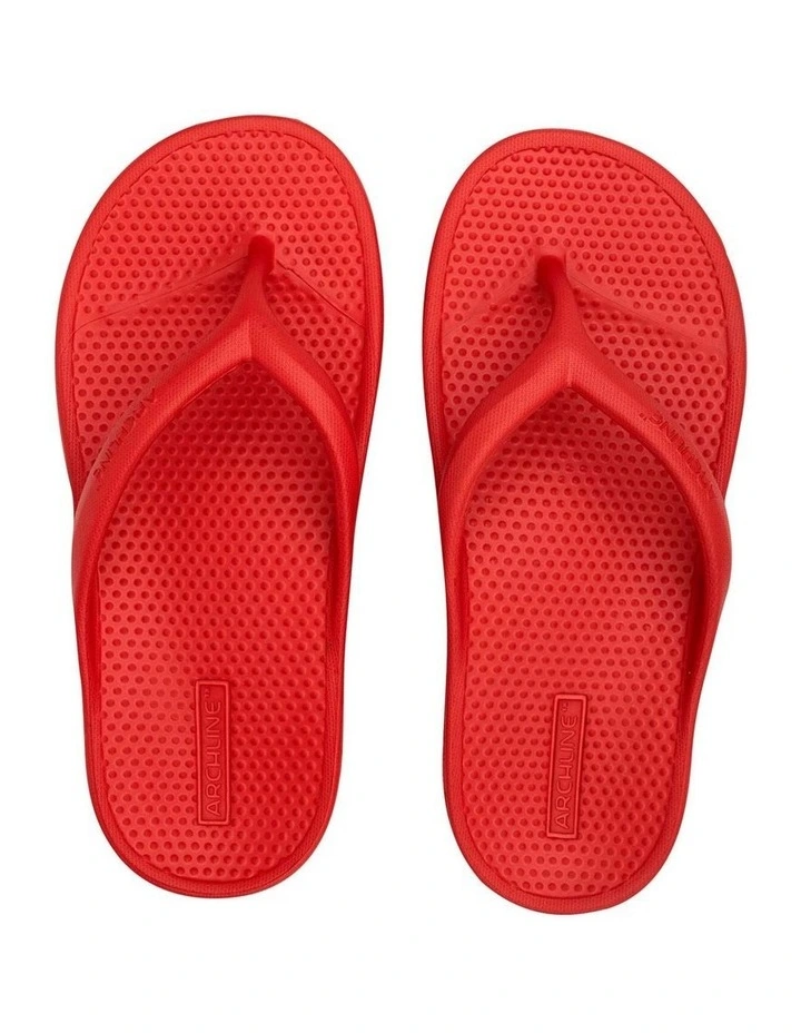 Archline Orthotic Foam Thongs Arch Support Flip Flops Orthopedic Rebound - Red image 4