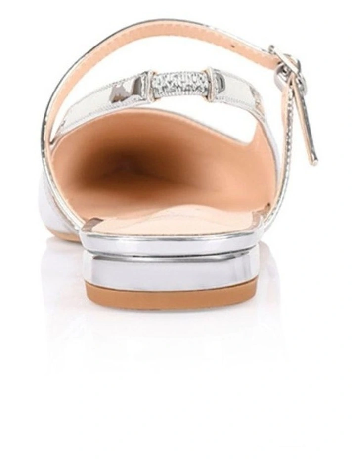 Hiatus Sling Back Flats - Silver Mirror image 4