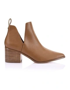 Fierce Cut Out Ankle Boots - Tan Softee
