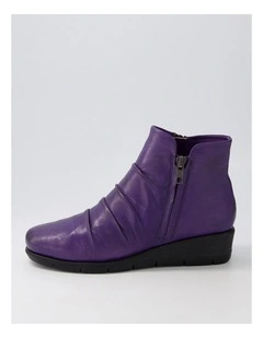 Maxie Light Purple Leather Ankle Boots
