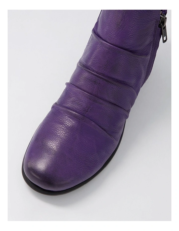 Maxie Light Purple Leather Ankle Boots image 4