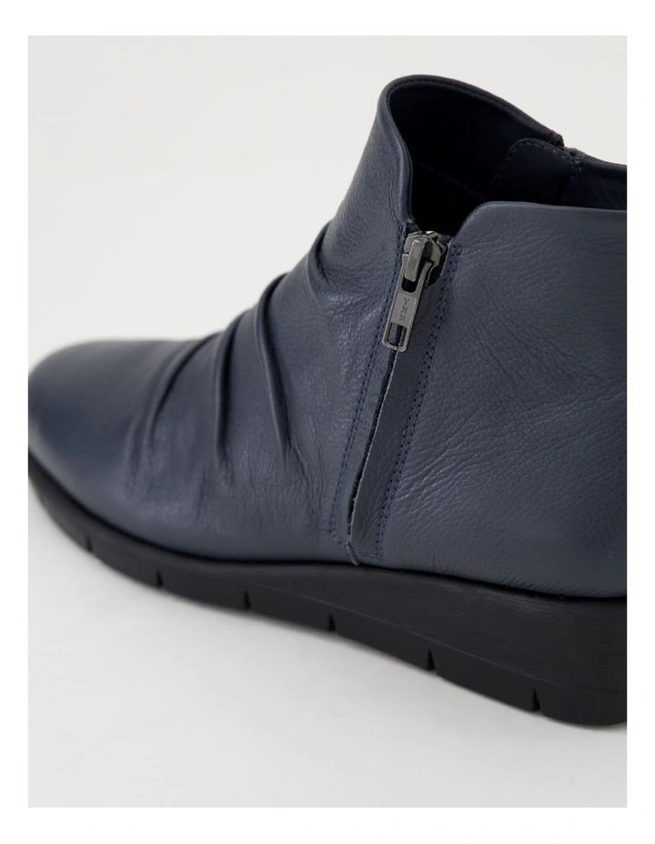 Maxie Navy Leather Ankle Boots image 5
