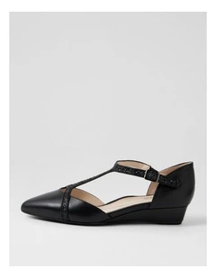Ember Black Leather Heels